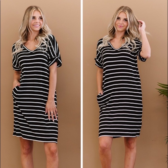 Striped T-Shirt Mini Dress - Picture 2 of 4